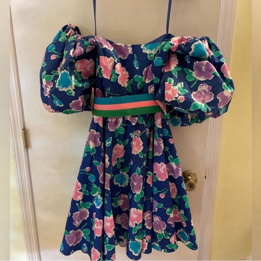 Vintage Victor Costa puff sleeve 80’s dress